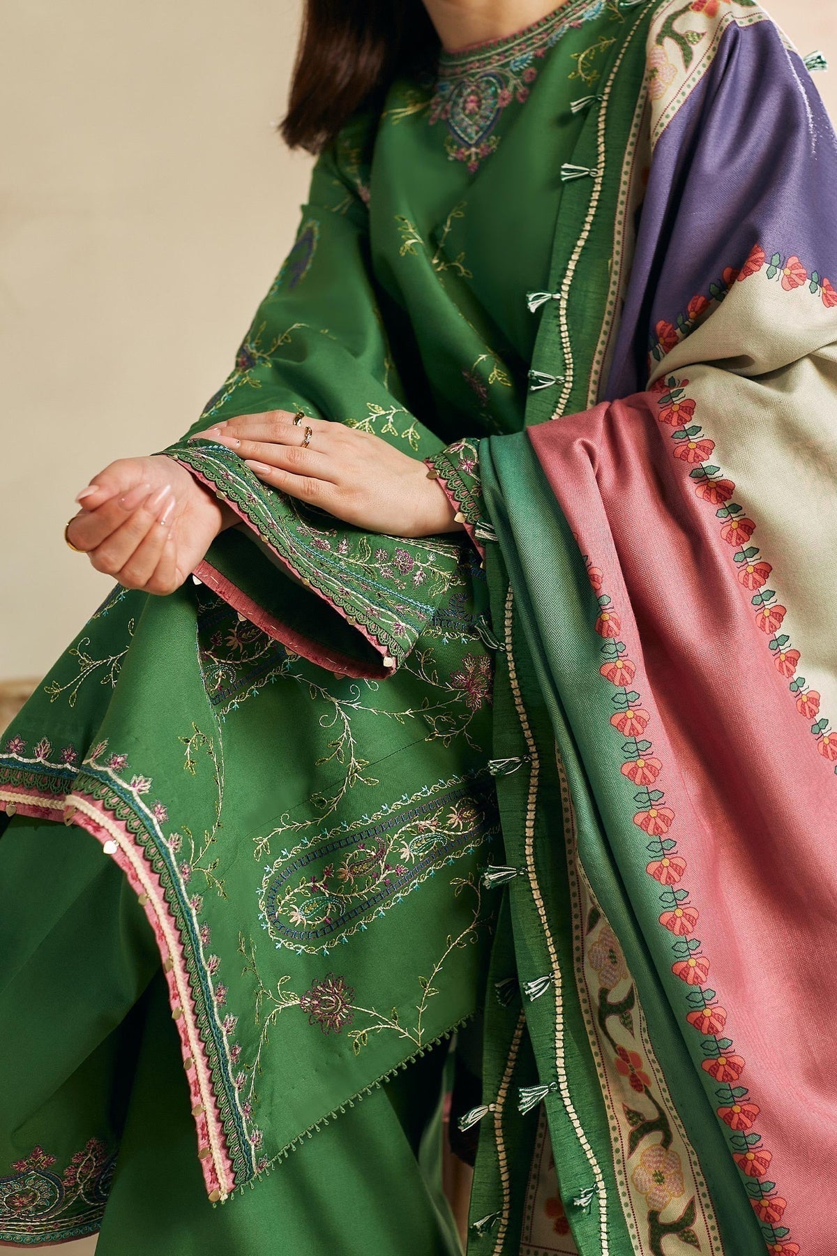ZARA SHAHJAHAN Lawn-3PC Embroidered with Digital Printed Dupatta