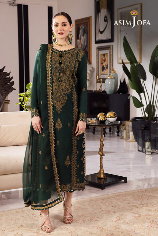 Asim Jofa Lawn 3PC Embroidered With Chiffon Embroidered Dupatta