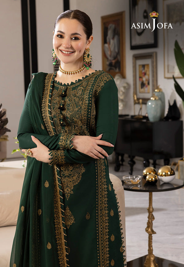 Asim Jofa Lawn 3PC Embroidered With Chiffon Embroidered Dupatta