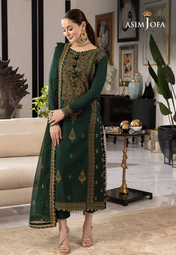 Asim Jofa Lawn 3PC Embroidered With Chiffon Embroidered Dupatta