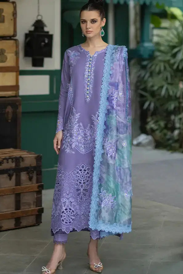 Lawn-3PC Embroidered Shirt with Digital Printed Jacquard Dupatta