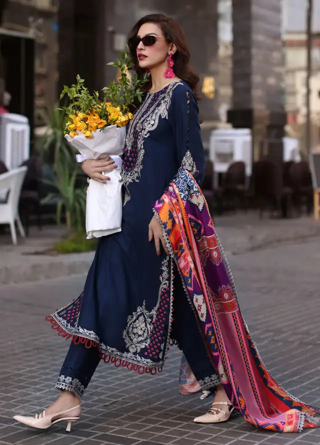 Poshima by Charizma 3PC Embroidered Lawn Suit - unstitch