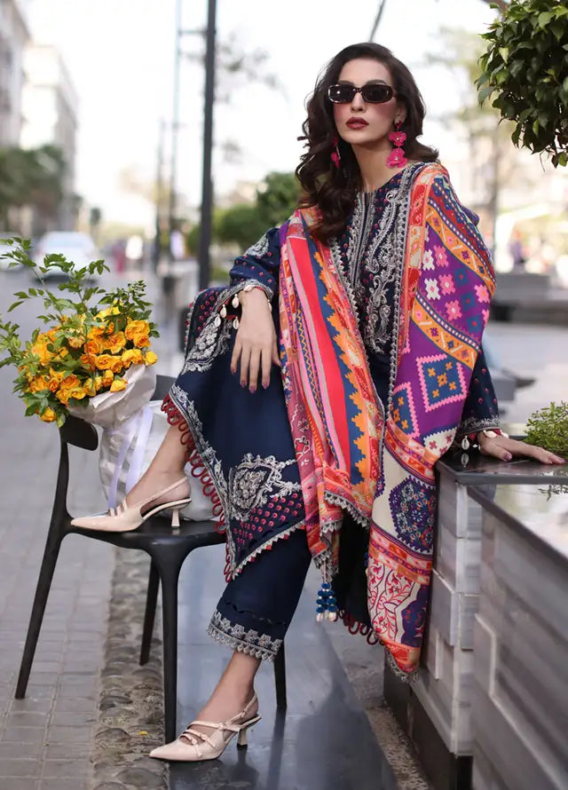 Poshima by Charizma 3PC Embroidered Lawn Suit - unstitch