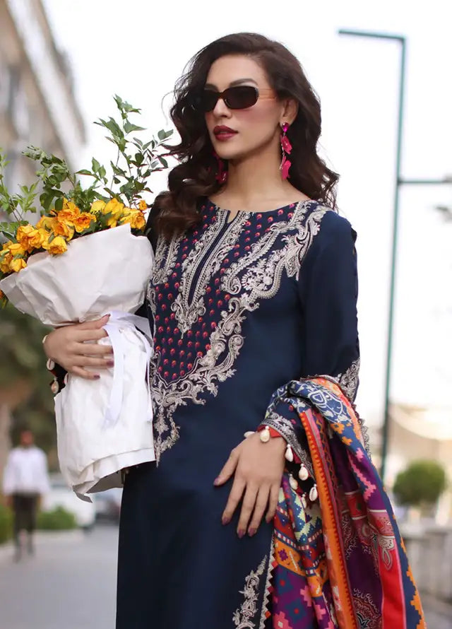 Poshima by Charizma 3PC Embroidered Lawn Suit - unstitch